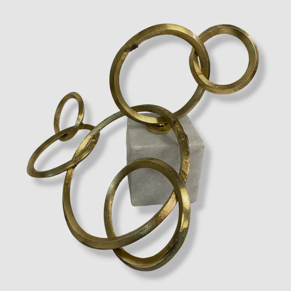 $125 Modern Home Decor Gold 6 Ring Sculpture